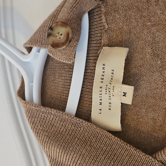 Sezane Jacob Jumper Sweater Merino Wool in Camel Tan Size M - Picture 7 of 7